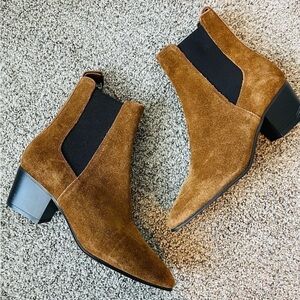 Zara Brown Suede Booties NWOT